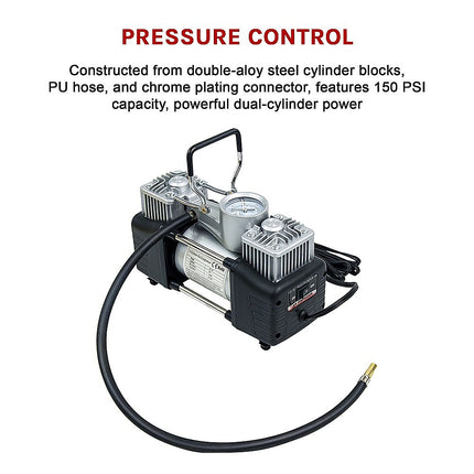 12V Car Air Compressor 4x4 Tyre Deflator 4wd Inflator Portable 85L/min 10