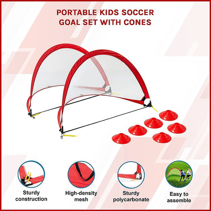 Portable Kids Soccer Goal Set with Cones 3