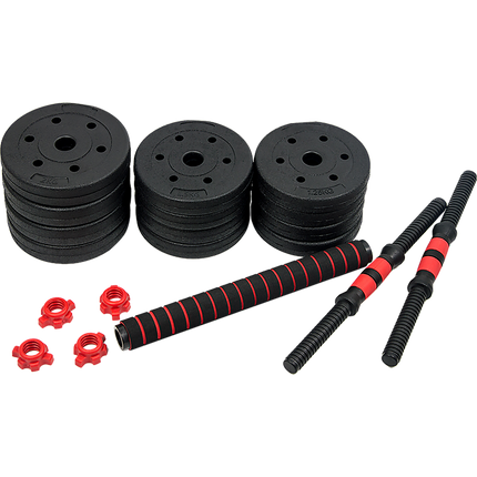 20kg Adjustable Rubber Dumbbell Set Barbell Home GYM Exercise Weights 4