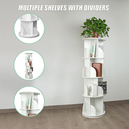 360-degree Rotating 4 Tier Display Shelf Bookcase Organiser 6