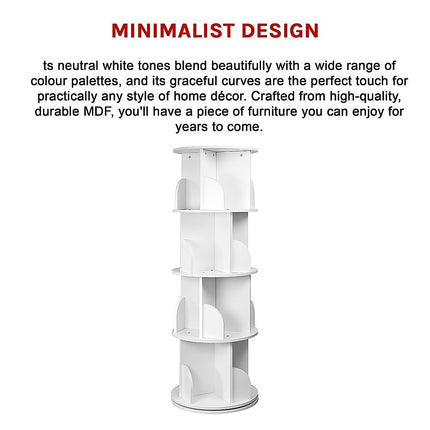 360-degree Rotating 4 Tier Display Shelf Bookcase Organiser 8