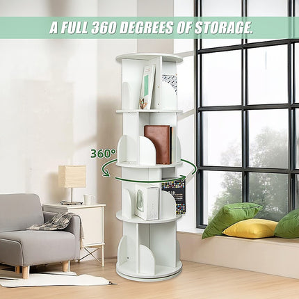 360-degree Rotating 4 Tier Display Shelf Bookcase Organiser 9