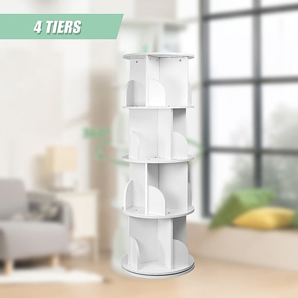 360-degree Rotating 4 Tier Display Shelf Bookcase Organiser 11