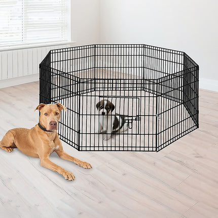 24" 8 Panel Pet Dog Playpen Puppy Exercise Cage Enclosure Fence Play Pen 2