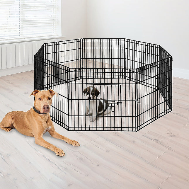24" 8 Panel Pet Dog Playpen Puppy Exercise Cage Enclosure Fence Play Pen 2