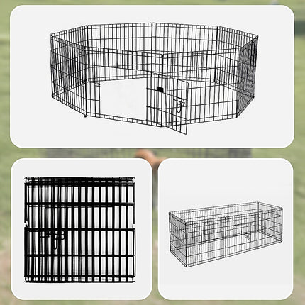 24" 8 Panel Pet Dog Playpen Puppy Exercise Cage Enclosure Fence Play Pen 4