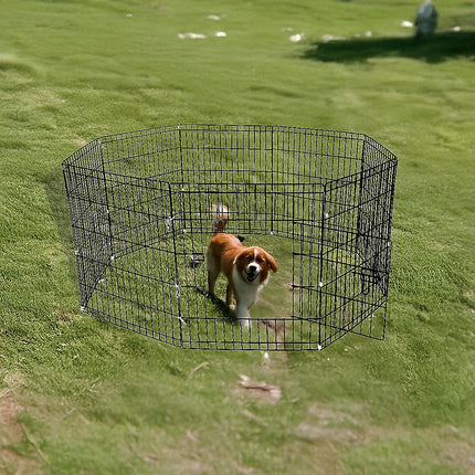 24" 8 Panel Pet Dog Playpen Puppy Exercise Cage Enclosure Fence Play Pen 6