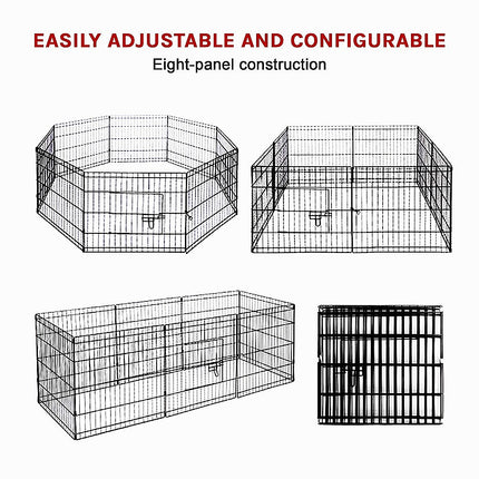 24" 8 Panel Pet Dog Playpen Puppy Exercise Cage Enclosure Fence Play Pen 10