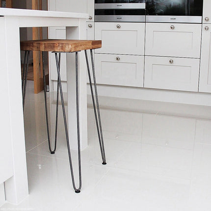 Set of 4 Industrial Retro Hairpin Table Legs 12mm Steel Bench Desk - 71cm Black 2