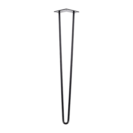 Set of 4 Industrial Retro Hairpin Table Legs 12mm Steel Bench Desk - 71cm Black 4