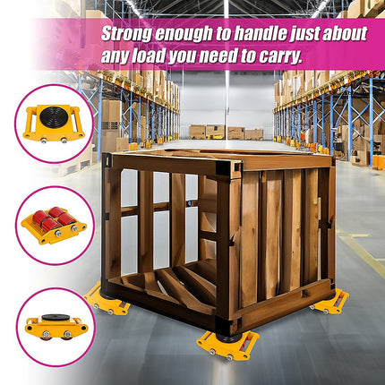 Heavy Duty Machine Dolly Skate Machinery Roller Mover Cargo Trolley 6T 8