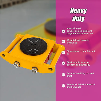 Heavy Duty Machine Dolly Skate Machinery Roller Mover Cargo Trolley 6T 11