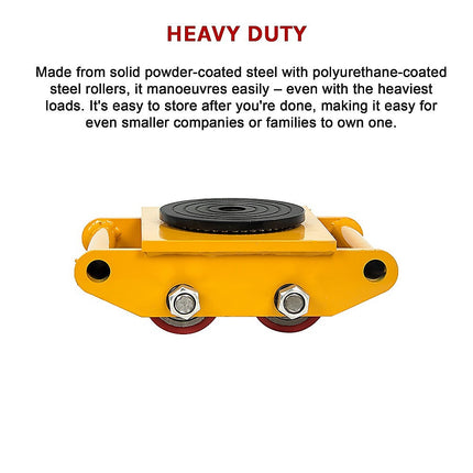 Heavy Duty Machine Dolly Skate Machinery Roller Mover Cargo Trolley 6T 13