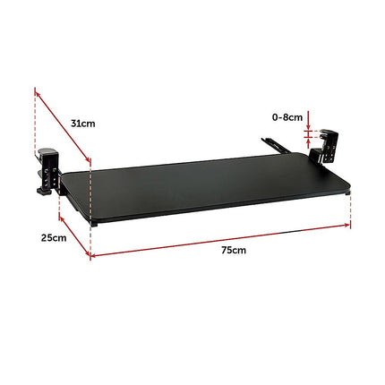 Clamp On Keyboard Tray 75cm W x 25cm D Extra Large 11