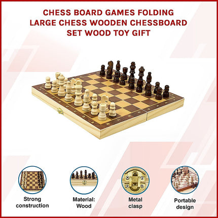 Chess Board Games Folding Large Chess Wooden Chessboard Set Wood Toy Gift