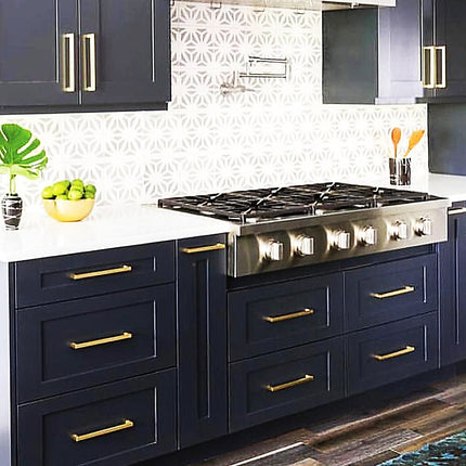 15 x Brushed Brass Drawer Pulls Kitchen Cabinet Handles - Gold Finish 192mm 2