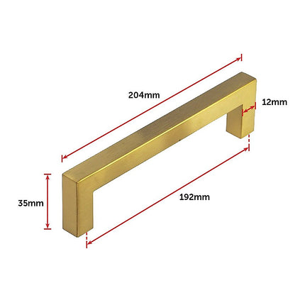 15 x Brushed Brass Drawer Pulls Kitchen Cabinet Handles - Gold Finish 192mm 9