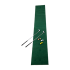 Golf Beer Pong Game Set Green Putting Mat with 2 Putters 6 Balls