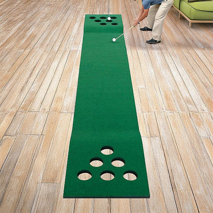 Golf Beer Pong Game Set Green Putting Mat with 2 Putters 6 Balls