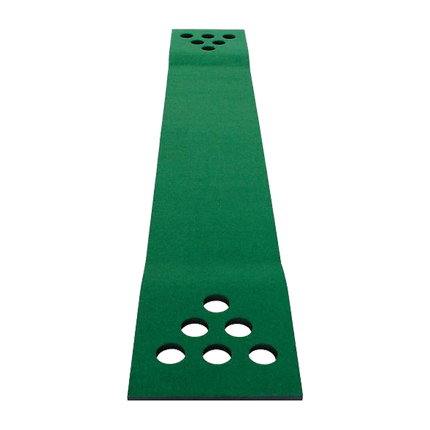 Golf Beer Pong Game Set Green Putting Mat with 2 Putters 6 Balls