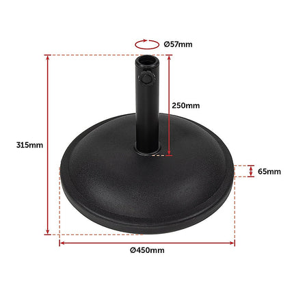 20kg Patio Sun Umbrella Base Durable Parasol Garden Stand Cement Round 11