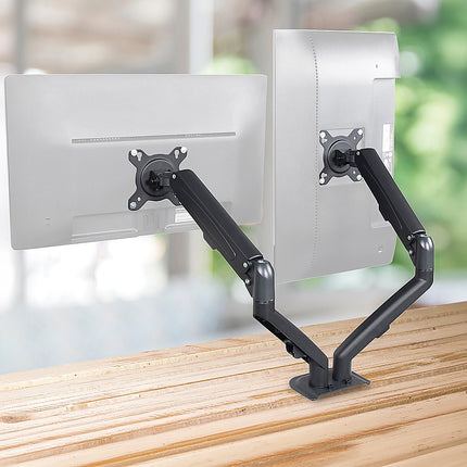 Dual Screen Gas-strut Monitor Stand Mount Desktop Bracket for LED/LC 2
