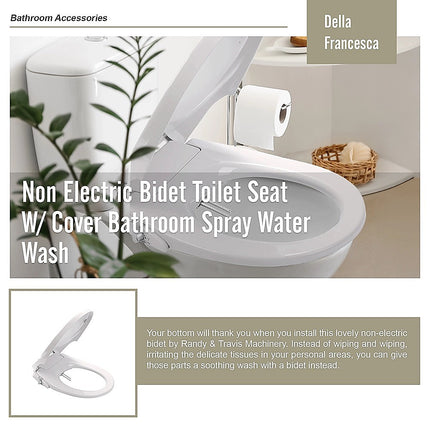 Non Electric Bidet Toilet Seat W/ Cover Bathroom Spray Water Wash 5