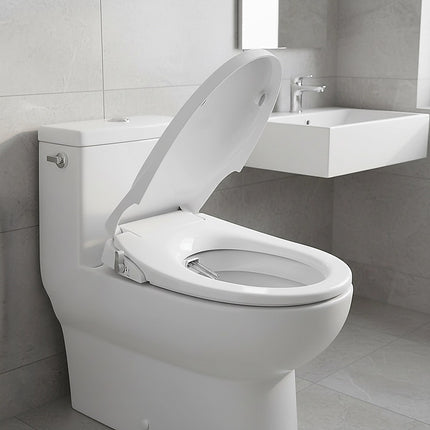 Non Electric Bidet Toilet Seat W/ Cover Bathroom Spray Water Wash 9