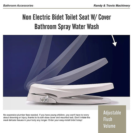 Non Electric Bidet Toilet Seat W/ Cover Bathroom Spray Water Wash 7