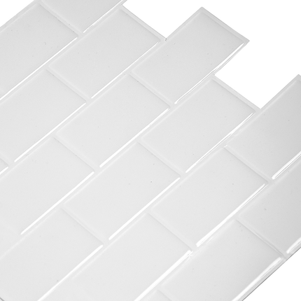 Tiles 3D Peel and Stick Wall Tile Subway White (30 x 30cm x 10 sheets) 4