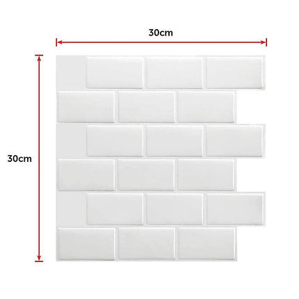 Tiles 3D Peel and Stick Wall Tile Subway White (30 x 30cm x 10 sheets) 10