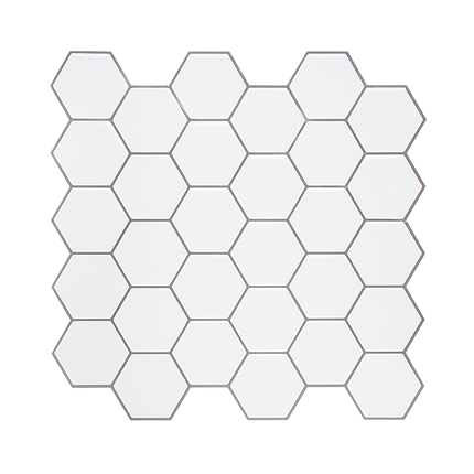 Tiles 3D Peel and Stick Wall Tile Hexagon White (30cm x 30cm x 10 sheets)