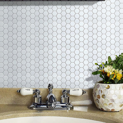 Tiles 3D Peel and Stick Wall Tile Hexagon White (30cm x 30cm x 10 sheets) 2