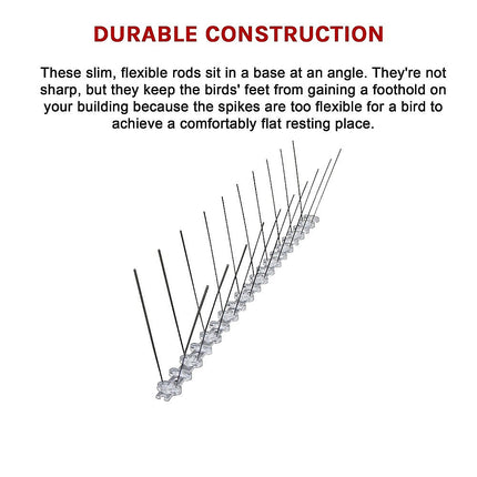 20x 50cm Bird Spike S304 wire Spikes Eaves Pigeon Gull Starling 10M 12