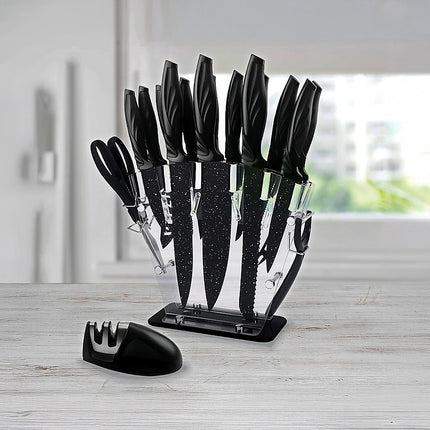Kitchen 17 Piece Knife Set with Block and Sharpener Chef Knives 5