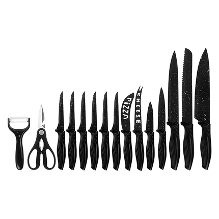 Kitchen 17 Piece Knife Set with Block and Sharpener Chef Knives 7