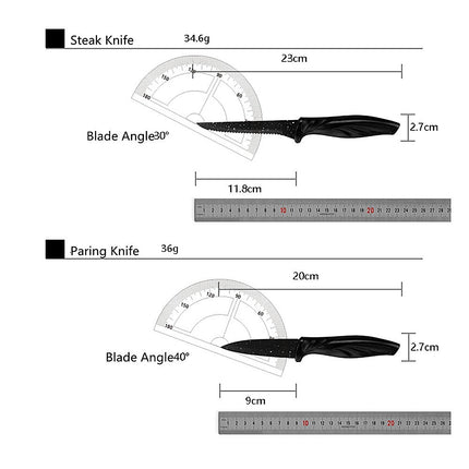 Kitchen 17 Piece Knife Set with Block and Sharpener Chef Knives 14