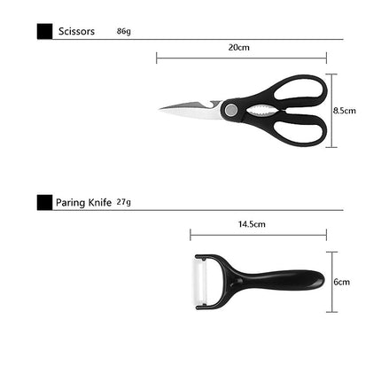 Kitchen 17 Piece Knife Set with Block and Sharpener Chef Knives 15