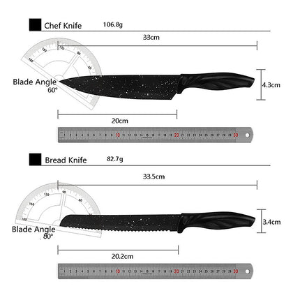 Kitchen 17 Piece Knife Set with Block and Sharpener Chef Knives 16