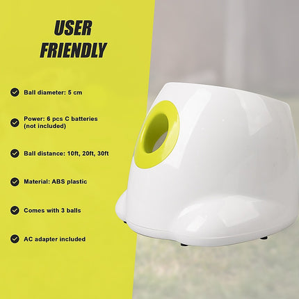 Dog Ball Launcher Thrower Automatic Tennis Fetch Throwing Machine 3 Balls 12