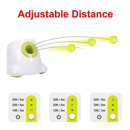 Dog Ball Launcher Thrower Automatic Tennis Fetch Throwing Machine 3 Balls 13
