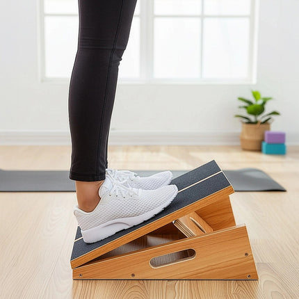 Wooden Slant Exercise Board With Adjustable Incline And Non-Slip Surface 6