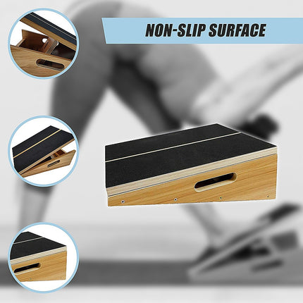 Wooden Slant Exercise Board With Adjustable Incline And Non-Slip Surface 8