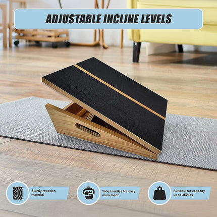 Wooden Slant Exercise Board With Adjustable Incline And Non-Slip Surface 9