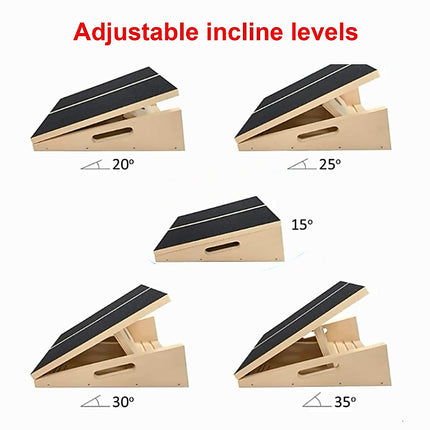 Wooden Slant Exercise Board With Adjustable Incline And Non-Slip Surface 11
