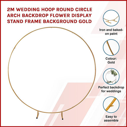 2M Wedding Hoop Round Circle Arch Backdrop Flower Display Stand Frame Background 4