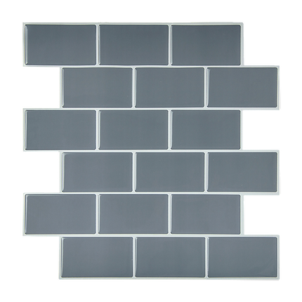 Tiles 3D Peel and Stick Wall Tile Dark Grey 10 Sheets