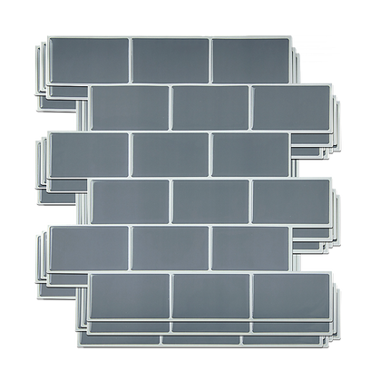 Tiles 3D Peel and Stick Wall Tile Dark Grey 10 Sheets 6