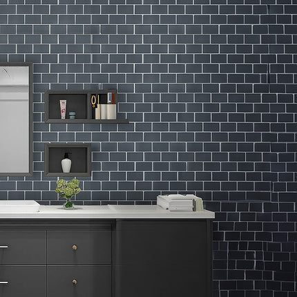 Tiles 3D Peel and Stick Wall Tile Dark Grey 10 Sheets 10