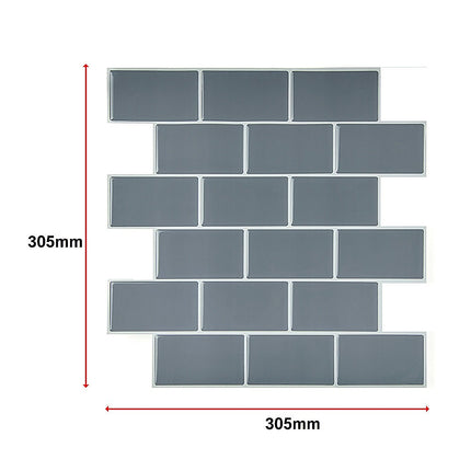 Tiles 3D Peel and Stick Wall Tile Dark Grey 10 Sheets 12